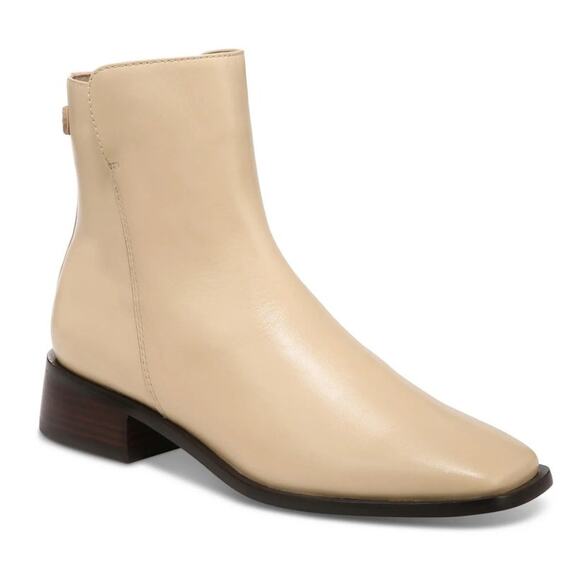 Sam Edelman Cream Thatcher Square Toe Ankle Booties Size 7 - Picture 1 of 8